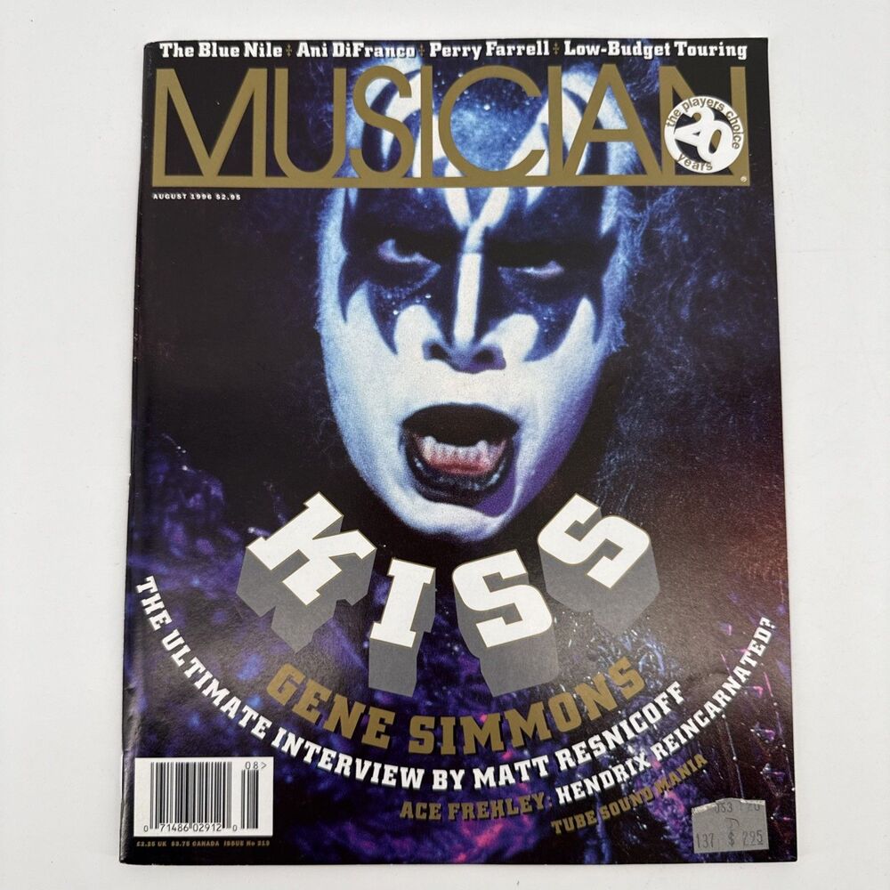 KISS Magazine Musician Aug 1996 GENE SIMMONS Reunion Vintage Kiss Memorabilia